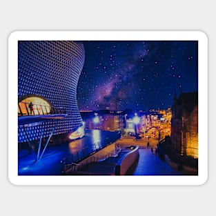 Selfridges building Birmingham at Night Sticker